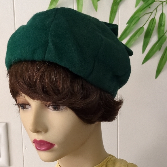 Emerald Green Vintage Beret- Girls scout Meets Moonrise Kingdom main image 4